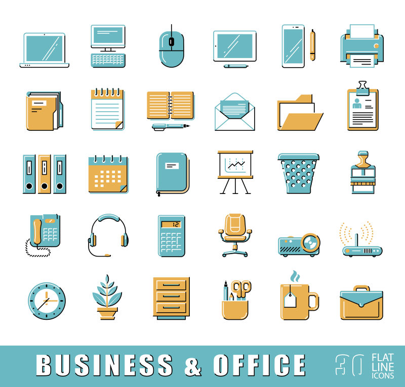 商業辦公用品插圖矢量設計 提升企業視覺形象的關鍵元素